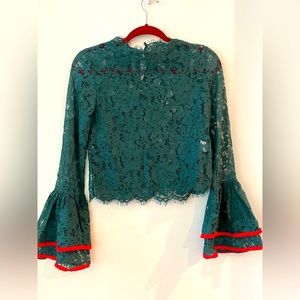 Shein Lace Top - Emerald Green